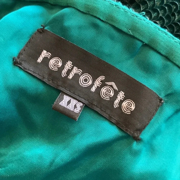 Retrofete Katya Sequin Formal Long Dress in Green Size XXS NWT - Picture 11 of 16